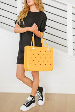 Waterproof Tote Bag in Marigold - Molliee Boutique